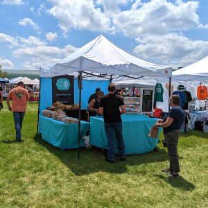 Omi's Sweet N Treats booth at the Paris Ontario Butter Tart Festival