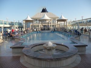 Every cruise ship has at least one pool deck for you enjoy swimming and lounging around.