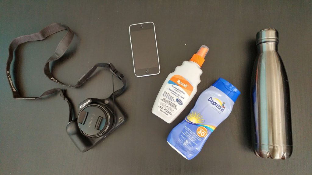 Urban explorers should always have bug repellents, sunscreen, water bottles, and a camera to capture your experiences.