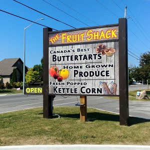 The Fruit Shack in Niagara on the Lake is a great place to get fresh produce, and buttertarts.
