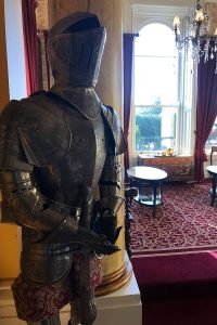 A Knight's suit of armour on display in Ballyseede Castle.