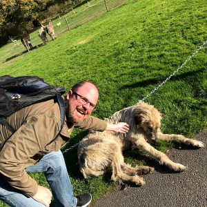 Jason & Stacy loved playing with Mr Higgins, one of the Irish wolfhound dogs that live at the castle.