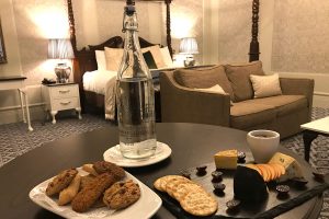 Room service included cookies, and a cheese platter.