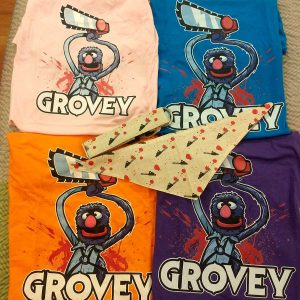 Roguetrippers always have matching t-shirts for their Roadtrip to see Evil Dead the musical.
