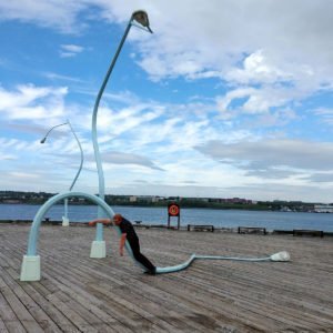The melted lamp sculptures on Halifax Waterfront