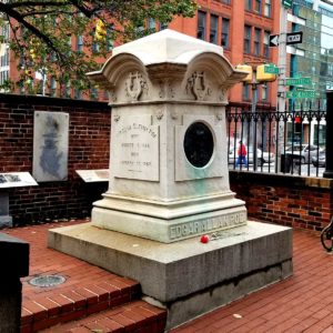 Edgar Allan Poe's grave in Baltimore Maryland.