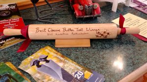 One of Doo Doo's Bakery's many awards for best butter tarts