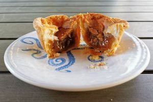 Roguetrippers enjoy a butter tart from Kristi's Market Kitchen in Harley