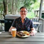 Nick Kulnies celebrating his birthday with a meal from Miijidaa cafe & Bistro