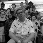 Nick Kulnies hanging out with circus clowns and performers at the Ringling Museum