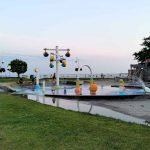 The splash pad in Victoria Park at the Cobourg beach