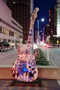 Guitar sculptures in cleveland, Ohio the birthplace of Rock and Roll
