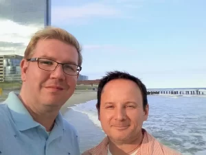 Greg Bellefontaine and Nick Kulnies on a road trip to the Jersey Shore