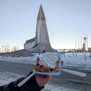 Waffles in Reykjavik Iceland in Winter