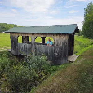 Covered bridge at the Cranberry Bog