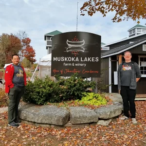 Nick Kulnies Greg Bellefontaine visit Muskoka Lakes Winery and Farm